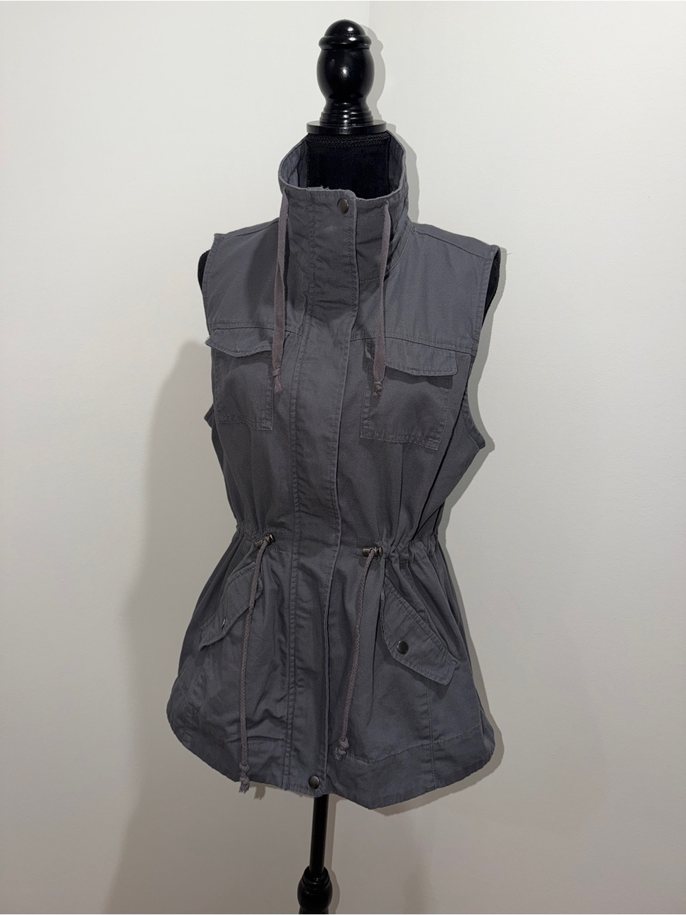Sebby Gray Utility Cargo Vest Women’s Large 100% Cotton